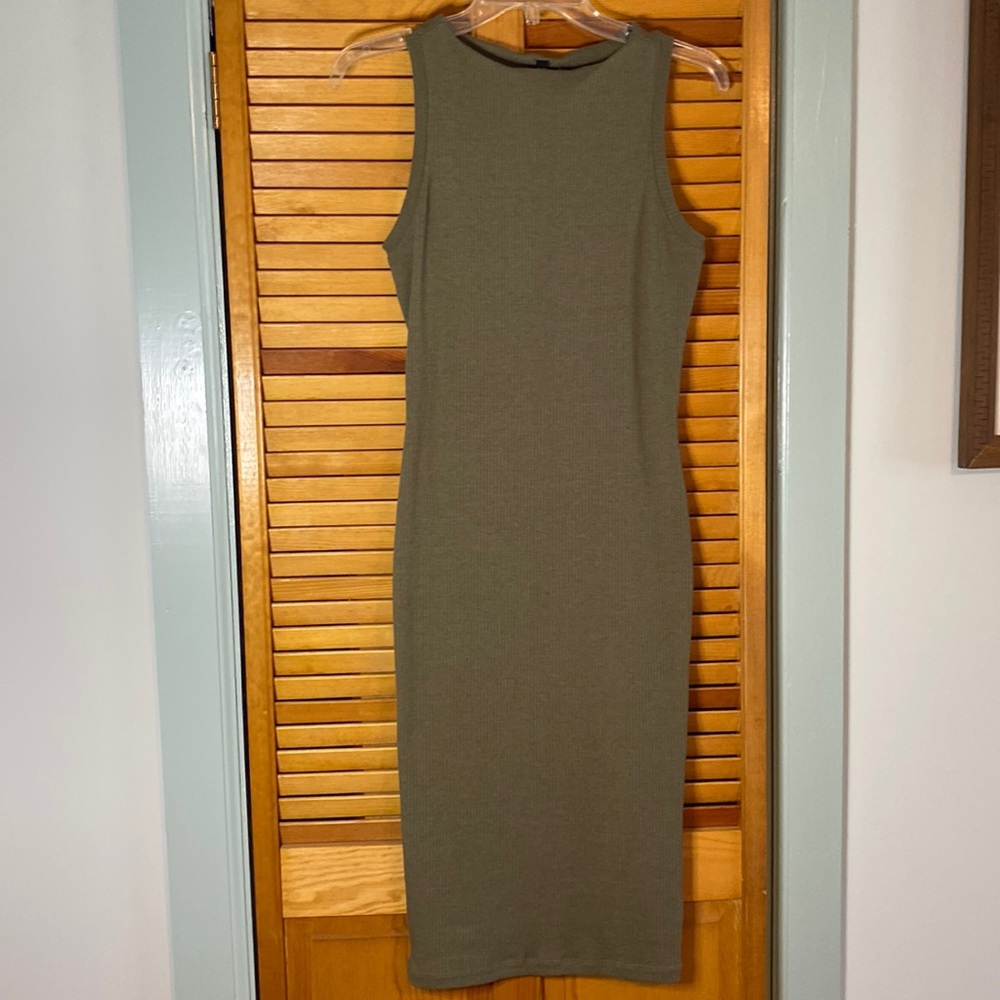 Cotton on dress, sort of an olive green, size S